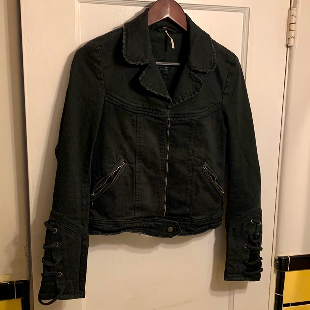 Free People Black Denim Jacket